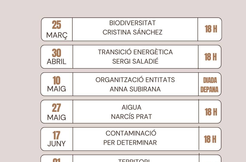 Inici del cicle de ponències de DEPANA (març – juliol 2025)