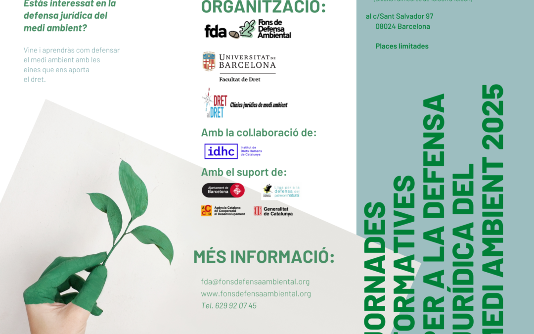 Tornen les Jornades Formatives per a la Defensa Jurídica del Medi Ambient